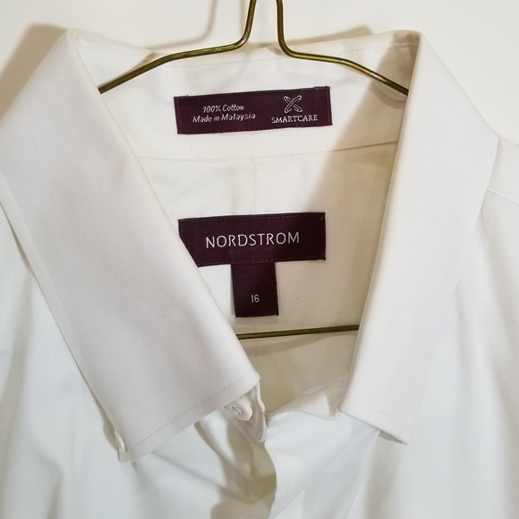 Nordstrom Smartcare White Short Sleeve Shirt 16 - Picture 10 of 16